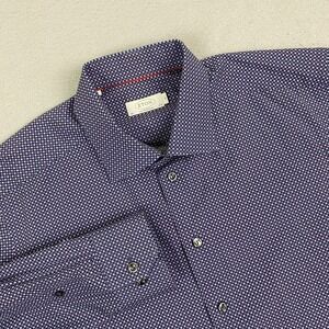Eton Mens Dress Brighton Shirt 17.5 44 XL contemporary Long Sleeve Button Up